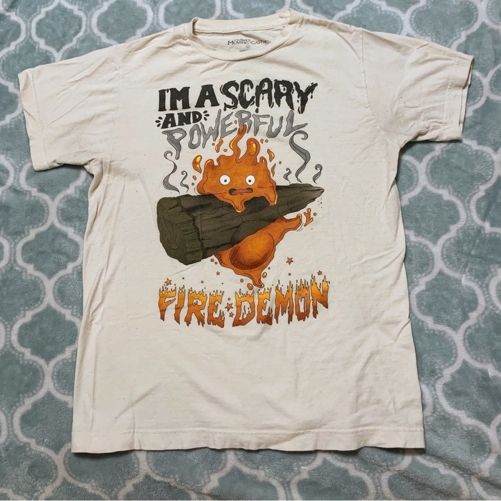 Cream Howl’s Moving Castle Calcifer Tee
